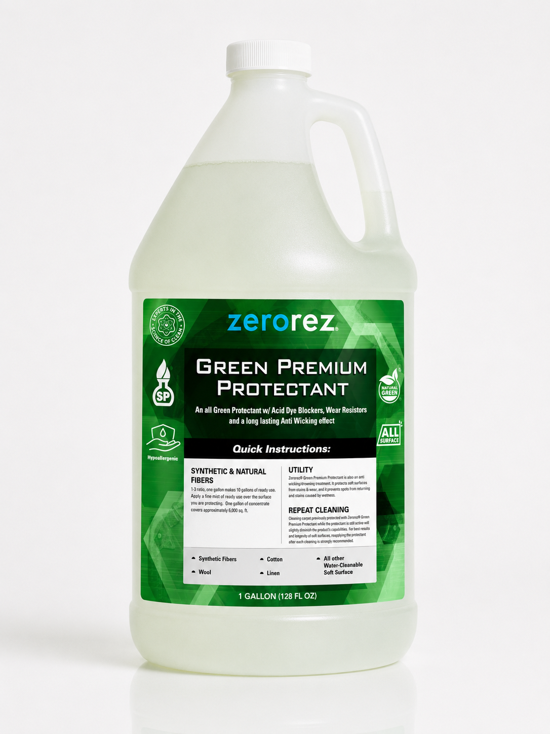 Zerorez Green Premium Protectant & Wicking Treatment