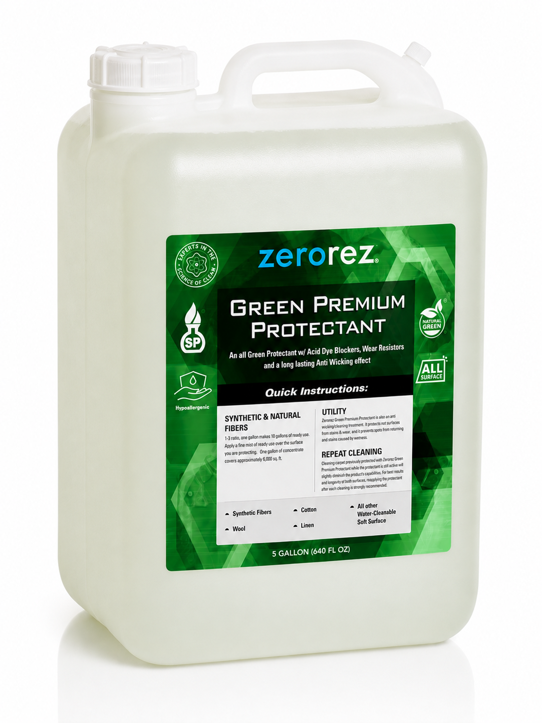 Zerorez Green Premium Protectant & Wicking Treatment