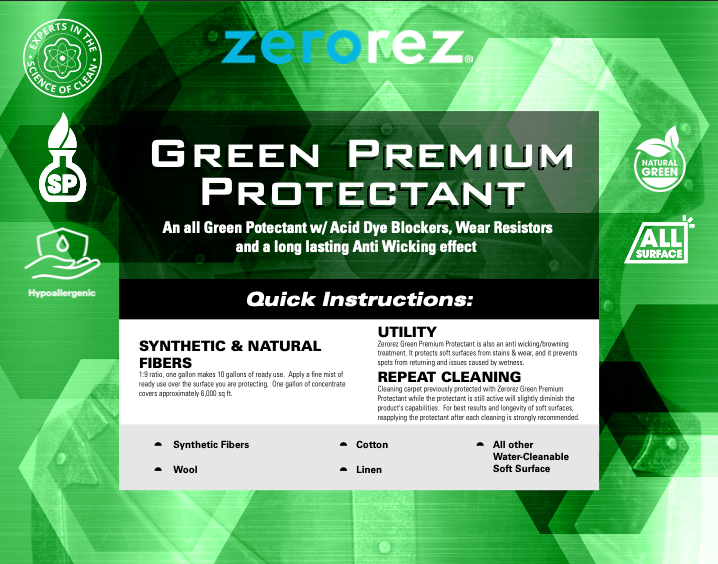 Zerorez Green Premium Protectant & Wicking Treatment
